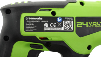 Перфоратор Greenworks GD24SDS1 патрон:SDS-plus уд.:1.2Дж аккум. (кейс в комплекте) от магазина РЭССИ