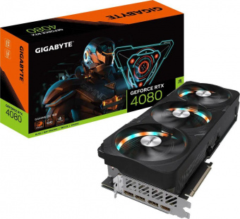 Видеокарта Gigabyte PCI-E 4.0 GV-N4080GAMING OC-16GD NVIDIA GeForce RTX 4080 16384Mb 256 GDDR6X 2535/22400 HDMIx1 DPx3 HDCP Ret от магазина РЭССИ