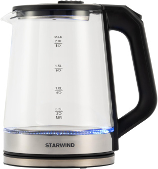 Чайник электрический Starwind SKG5778 2л. 2000Вт черный/прозрачный корпус: стекло от магазина РЭССИ