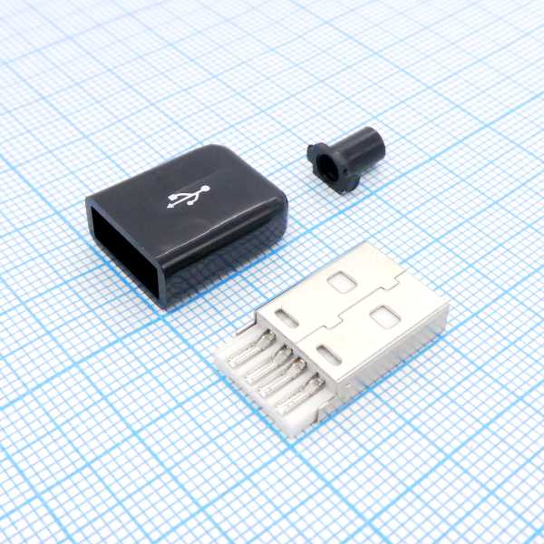 USB AM черный пластиковый кожух